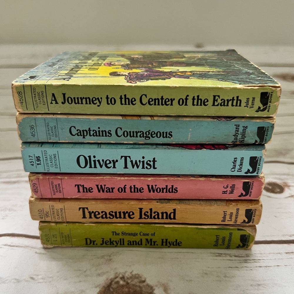 Moby Books Illustrated Classic Editions Lot 6 Multi Color Vintage Paperback OS
